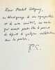 Lettres du voyageur à son retour. Précédé de la Lettre de Lord Chandos. Traduit de l'allemand par Jean-Claude Schneider.. HOFMANNSTHAL (Hugo von).