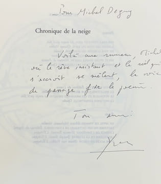 Chronique de la neige accompagnée de huit dessins de Pierre Alechinsky.. PEYRE (Yves).