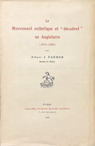 Le mouvement esthétique et décadent en Angleterre (1873-1900).