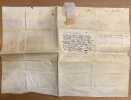 Obligation manuscrite sign&eacute;e du roi Ren&eacute;, donnant en gage le ch&acirc;teau de Chateaurenard en &eacute;change du pr&ecirc;t de 5.000 ducats d'or italiens vers&eacute;s par ...