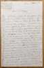 Lettre autographe sign&eacute;e &agrave; Alfred Maury (4 pages sur un bi-feuillet in-8, Rome, 9 avril 1850).. RENAN (Ernest).