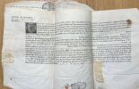 Lettres de ma&icirc;trise de serger drapier drapant &eacute;tablies au nom de Jacques Warnier, pour la ville de Montreuil [sur Mer], le 12 f&eacute;vrier 1724.. LETTRES ...
