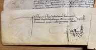 Lettre de confirmation du don des r&eacute;gales de Forcalquier, Sainte-Anastasie, Roquebaron, Rancio, Saint-Martin de Palli&egrave;res, etc. fait &agrave; Foulques ...