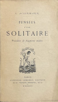 Pensées d'une solitaire, précédées de fragments inédits.