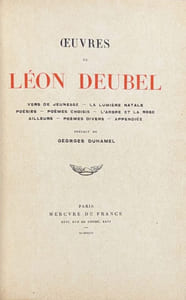 Oeuvres : Vers de jeunesse - La lumière natale - Poésies - Poèmes choisis - L'arbre et la rose - Ailleurs - Poèmes divers - Appendice.