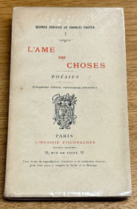 L'âme des choses : poésies. Oeuvres choisies, I.