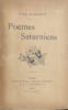 Po&egrave;mes saturniens.. VERLAINE (Paul).