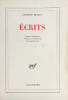 Ecrits.. RIGAUT (Jacques).
