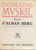 Ecrits d'Alban Berg.. BERG (Alban).