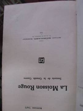 La moisson rouge. Sonnets de la Grande Guerre.. TAFT (Bernard).