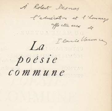 La Poésie commune.. VORONCA (Ilarie).