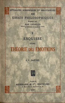 Esquisse d'une théorie des émotions.. SARTRE (Jean-Paul).