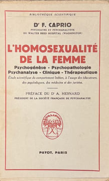 L'Homosexualité de la femme. Préface du Dr A. Hesnard.. CAPRIO (Dr F.).