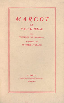 Margot la ravaudeuse. Postface de Maurice Saillet.. FOUGERET DE MONBRON.