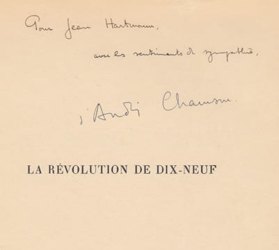 La Révolution de dix-neuf.. CHAMSON (André).