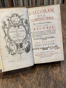 L'Alcoran des Cordeliers, tant en latin qu'en françois, c'est à dire recueil des plus notables bourdes & blasphemes de ceux qui ont osé comparer Sainct François à Jesus Christ : tiré du grand livre des Conformitez, jadis composé par frere Bartelemi de Pise, Cordelier en son vivant.