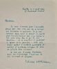 Deux lettres autographes signées adressées à Madeleine Chapsal.. MARCEAU (Félicien).