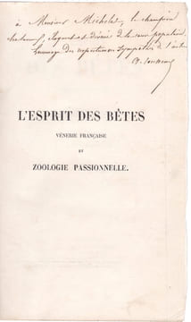L'Esprit des bêtes. Vénerie française et zoologie passionnelle.. TOUSSENEL (Alphonse).