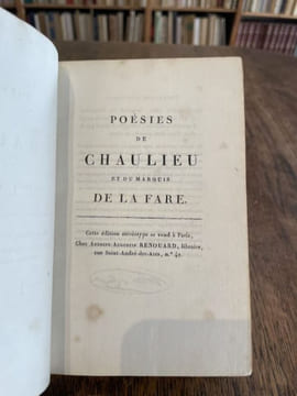 Poésies.. CHAULIEU (Abbé de) et LA FARE (Marquis de).