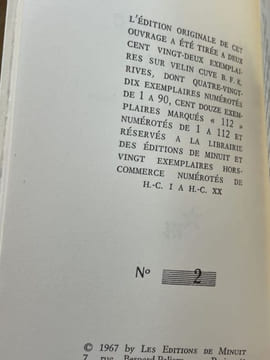 D'un ouvrage abandonné. Traduit de l'anglais par Ludovic et Agnès Janvier en collaboration avec l'auteur.. BECKETT (Samuel).