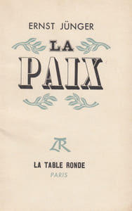 La Paix. Traduit de l'allemand par Banine et Armand Petitjean.