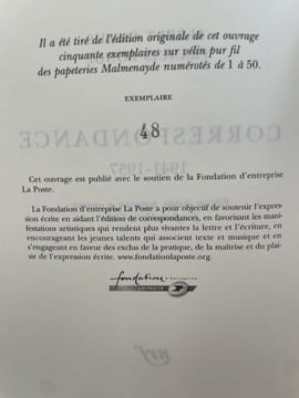 Correspondance (1941-1957). Edition établie, présentée et annotée par Jean-Marie Gleize.. CAMUS (Albert) et PONGE (Francis).