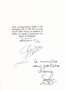 Ma main... Lettres inédites à Claude Seignolle.