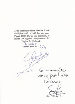 Ma main... Lettres inédites à Claude Seignolle.. HARDELLET (André).