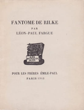 Fantôme de Rilke.. FARGUE (Léon-Paul).