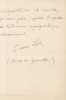 Lettre autographe signée adressée à Jules Claretie.. LOTI (Pierre).