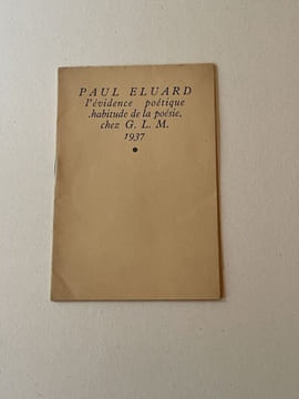 L'Evidence poétique (habitude de la poésie).. ELUARD (Paul).