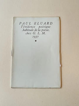 L'Evidence poétique (habitude de la poésie).. ELUARD (Paul).
