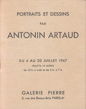 Portraits et dessins par Antonin Artaud.. ARTAUD (Antonin)].