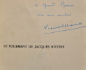 Le tourment de Jacques Rivière.. MAURIAC (François).