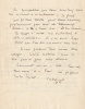 Lettre autographe signée "H.M." et adressée à Jean Maquet (3 pages in-16, s.d. [1946]).. MICHAUX (Henri).