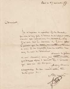 Lettre autographe signée.