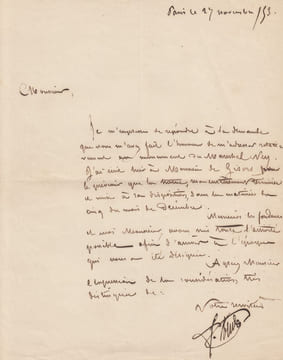 Lettre autographe signée.. RUDE (François).