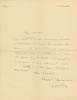 Lettre autographe signée adressée à Jacques Peuchmaurd de la revue Arts.. PERRY (Jacques).