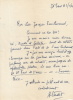 Lettre autographe signée adressée à Jacques Peuchmaurd de la revue Arts.. VERDET (André).