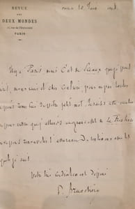 Deux lettres autographes signées adressées à Jules Claretie.