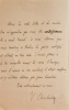 Un lettre autographe signée et un carte de visite autographe signée adressées à Jules Claretie. . CHERBULIEZ (Victor).