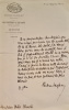 Deux lettres autographes signes adressées à Jules Claretie. . MASSON (Frédéric).