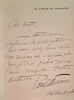 Deux lettres et une carte-lettre autographes signées adressées à Jules Claretie. . ADAM (Paul).