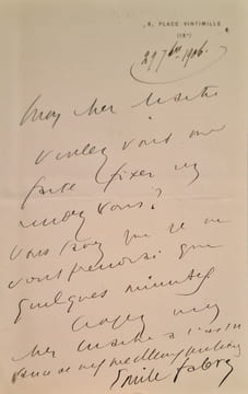 Lettre autographe signée adressée à Jules Claretie. . FABRE (Emile).