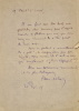 Lettre autographe signée adressée à Jules Claretie. . FRANC-NOHAIN.