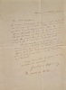 Lettre autographe signée adressée à Jules Claretie. . GEFFROY (Gustave).