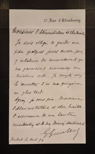 Une lettre et une carte-lettre autographes signées adressées à Jules Claretie. 