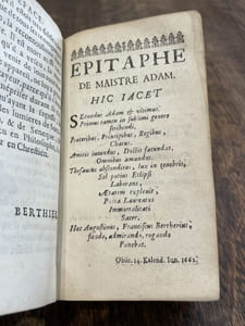 Le Vilebrequin de Me Adam, menuisier de Nevers. Contenant toutes sortes de poësies gallantes, tant en sonnets, épistres, épigrammes, élégies, madrigaux, que stances, & autres pièces...