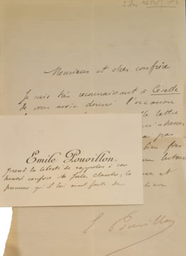 Lettre autographe signée adressée à Jules Claretie. . POUVILLON (Emile).