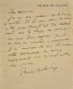 Carte-lettre autographe signée adressée à Jules Claretie. . REBOUX (Paul).